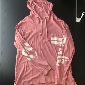 Pink Long Sleeve Shirt with Hood